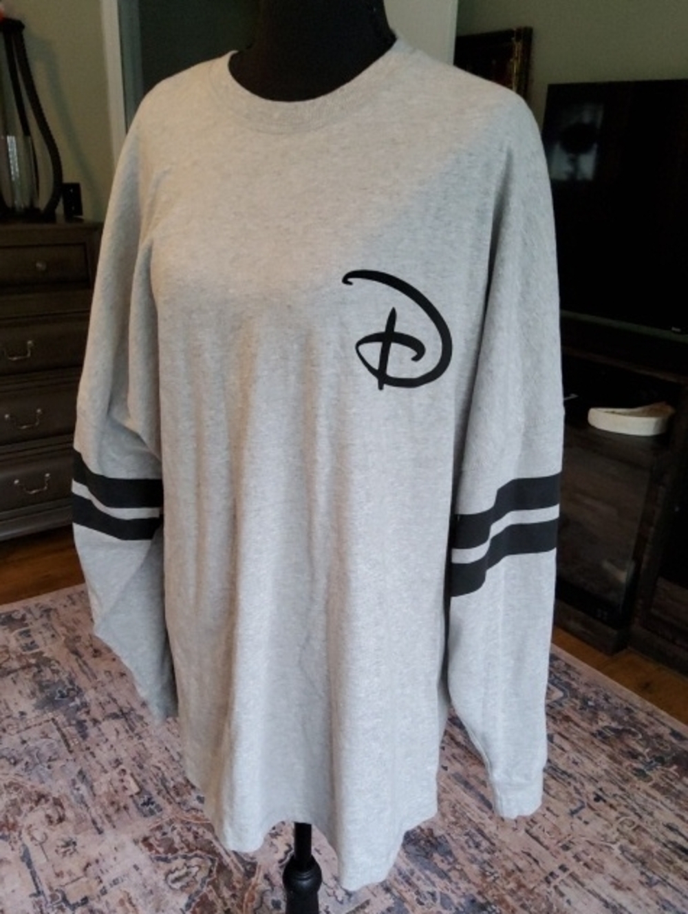 Disney Gray Long Sleeve Shirt Mickey Mouse Large Mens 12/14